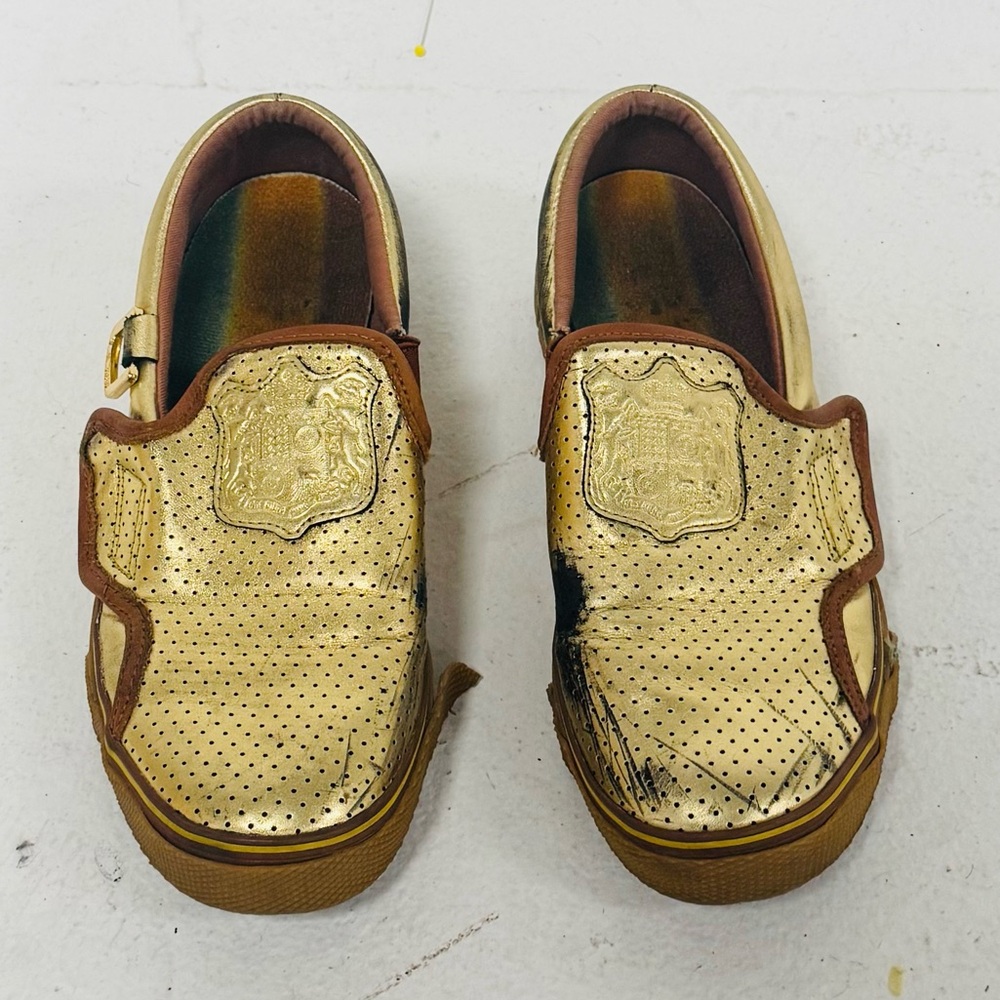 L.A.M.B. Gold Slip-On Shoes